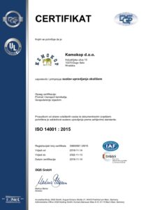 ISO 14001 certifikat